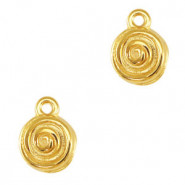 Colgante metálicos DQ espiral 11x8mm - Dorado